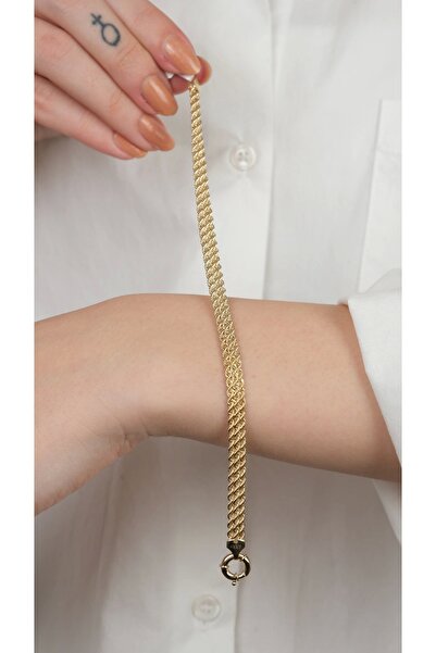 Arpaş 14 Ayar Altın Sade Üç Sıra Burgulu Bileklik