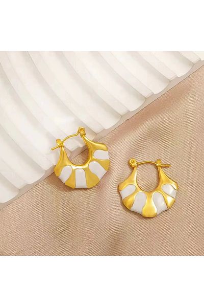 Siya Silver Women's Earrings-7 Model - Tarnish Stainless Steel, Gold Color and Enamel, Different Color Options