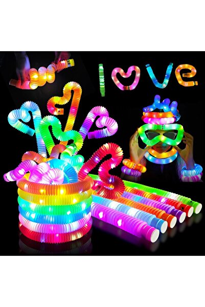 AWH مجموعة من ١٢ حقيبة حفلات، وأنابيب بوب LED، وألعاب فيدجيت، وعصي مضيئة، ودي...