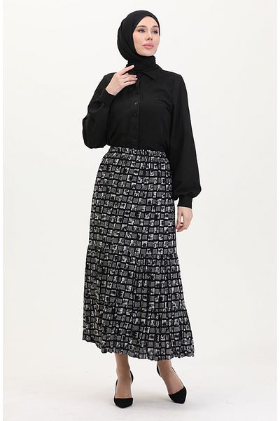 sefamerve Φούστα Φρέσκια Πλισέ Gypsy Large Size 3165C-01 Λευκή