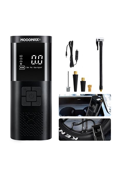 MOOGMAX Wireless Air Pump with LCD Display & LED Light Portable Smart Digital Tire Inflator for Car