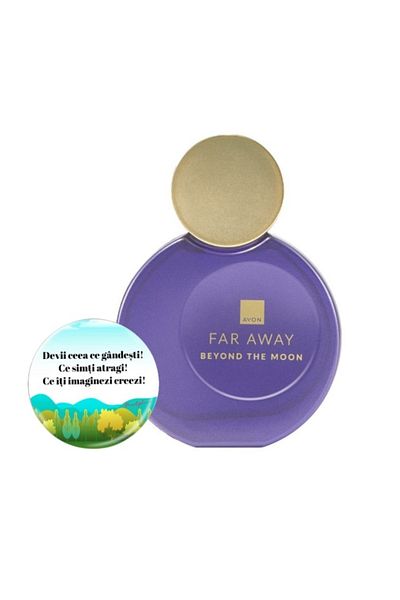 AVON Parfum Far Away Beyond the Moon (N) Ea 50 ml + insigna