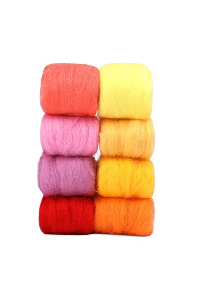 choice2 مجموعة صوف بني 80 غرام، صوف للتلبيد بالإبرة، 8 ألوان ، صوف خام للتلبي...