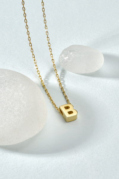 Nox Jewelry 14 Ayar Altın Kaplama Kişiselleştirilebilir Minimal  Baş Harf Güm...