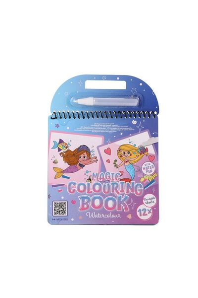 Magic Water Deniz Kızı 12 Sayfa Sihirli Boyama Kitabı Özel Sulu Kalem Ile Wat...