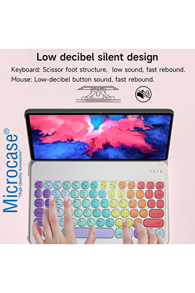 Microcase Tablet ve Telefonlar için Gökkuşağı Tasarım Touchpad Bluetooth Klavye ve Mouse Set - AL5042 İNG