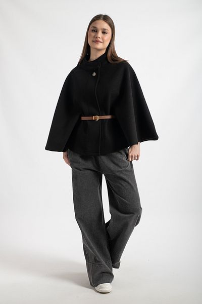 Hatun Atila Stamped Cloak Poncho