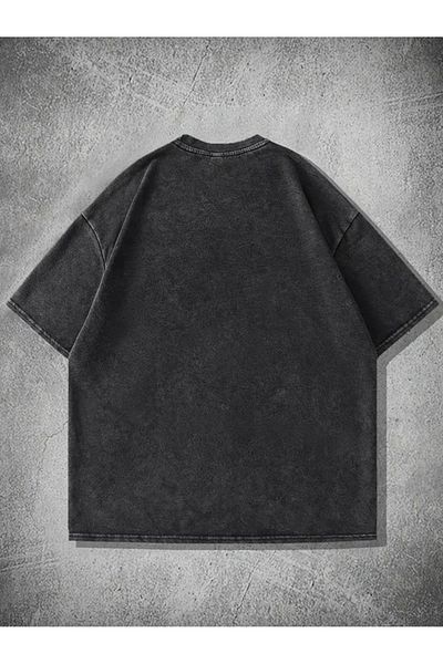 Touz Moda تي شيرت عتيق كبير الحجم مطبوع عليه حصاة بامبام قابل للغسل
