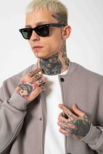 Machinist Ice Grey Oversize College Παλτό με κουμπωτά