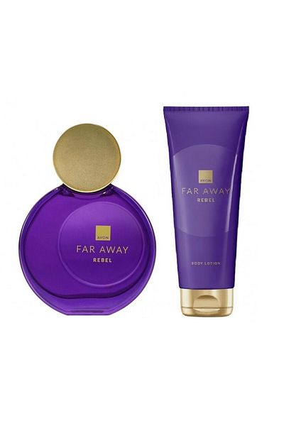 AVON Far Away Rebel Ea perfume set 50 ml and body lotion 125 ml, Avon