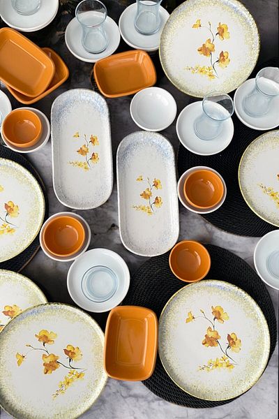Keramika Hercai 50 Piece Breakfast Set for 12 Persons