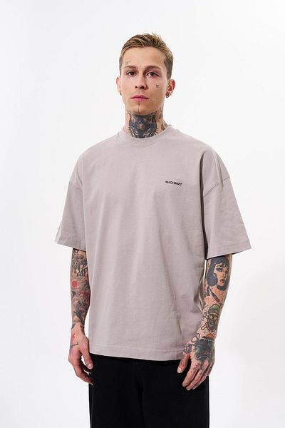 Machinist Ανδρικό μπλουζάκι Basic μονόχρωμο βαμβακερό oversize γκρι