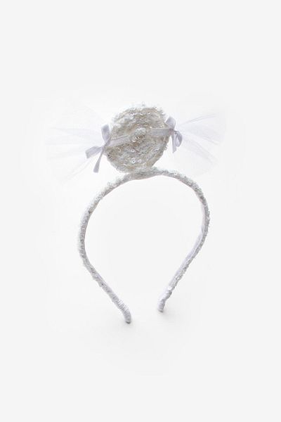 Le Mabelle White Sequined Candy Figured Girl's Crown