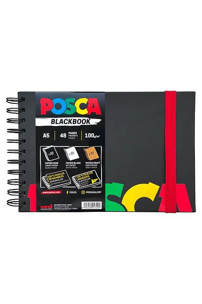 POSCA Sketchbook Cu Spira A5 100g 46 Pag. 3 Tipuri De Hartie