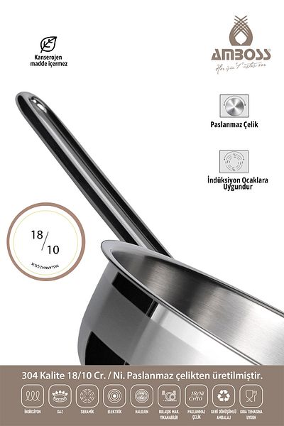 Amboss Mercury 11 Piece Stainless Steel Cookware Set - Compatible with Cookers, Pressure Pan Milk Jug