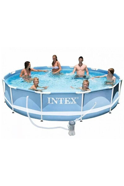Intex Prism Frame Round Inflatable Swimming Pool Set with Water Pump Filter 366 x 76cm