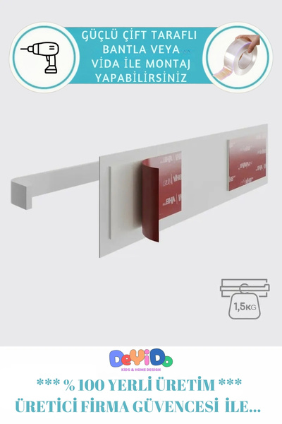 DeYiDo Yapışkanlı Metal Kağıt Havlu Peçetelik Pratik Yapışkanlı Demir Askılık Havluluk Banyo Mutfak Askısı