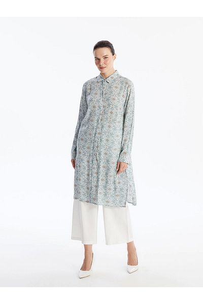 LC Waikiki Lcw Grace Green Print Women's Shirt Tunic