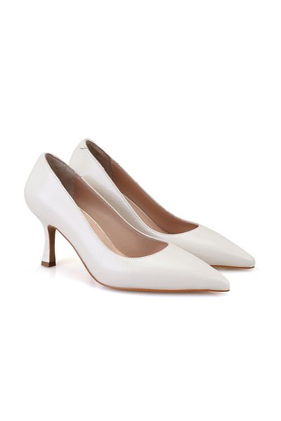 Desa Stiletto din piele bej pentru femei