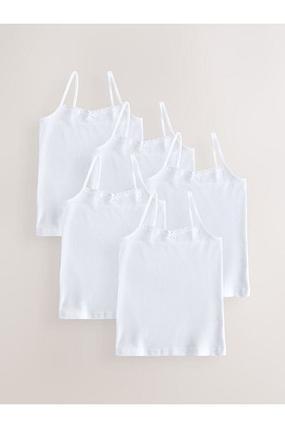 Next Baby Cotton Rope Strap Girl's 5-Piece Undershirt Set