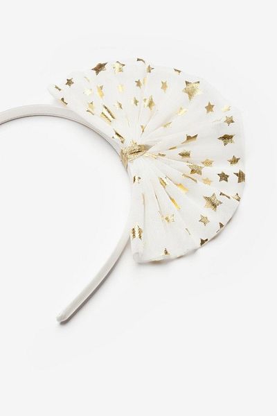 Le Mabelle White Star Tulle Bow Girl's Crown