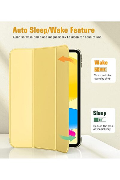 UnDePlus İpad 11.nesil A16 11inç/10.nesil 10.9inç Uyumlu Kılıf Pu Deri Smart Standlı Case