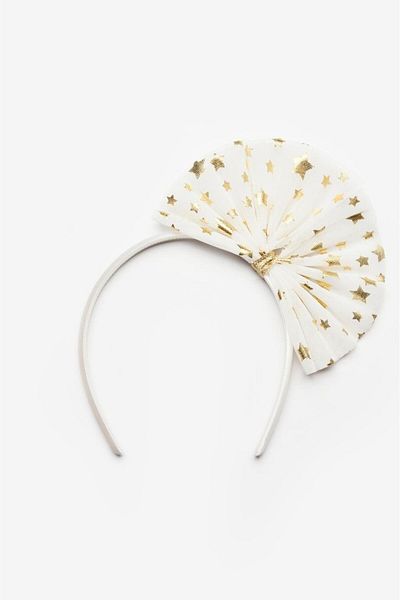 Le Mabelle White Star Tulle Bow Girl's Crown