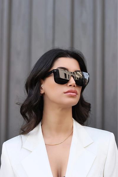 Rams Unisex Black Metal Sunglasses