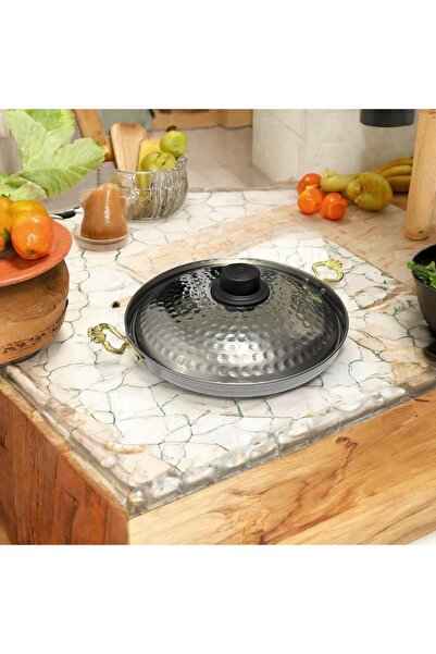 BAYBARS Krom Kapaklı Saç Kavurma Tavası 25 Cm