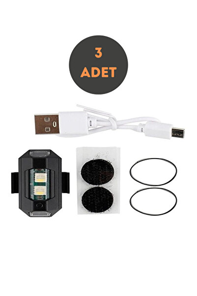 Rukye Shop 3 Adet Mini Uçak Kanat Led Kablosuz Aircraft Rgb Led Lamba Kablosu...