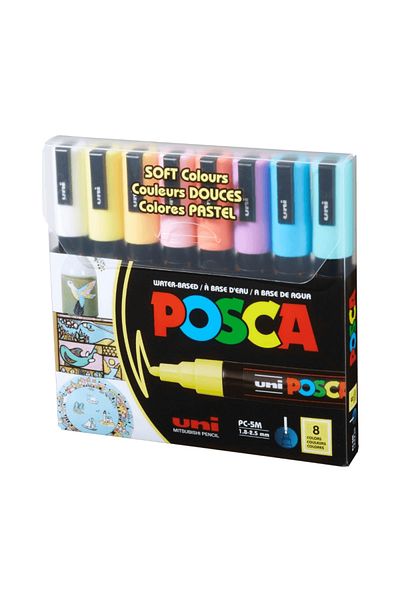 POSCA Set 8 Markere Pc-5m Culori Pastel