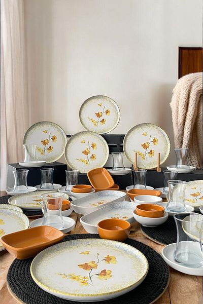 Keramika Hercai 50 Piece Breakfast Set for 12 Persons