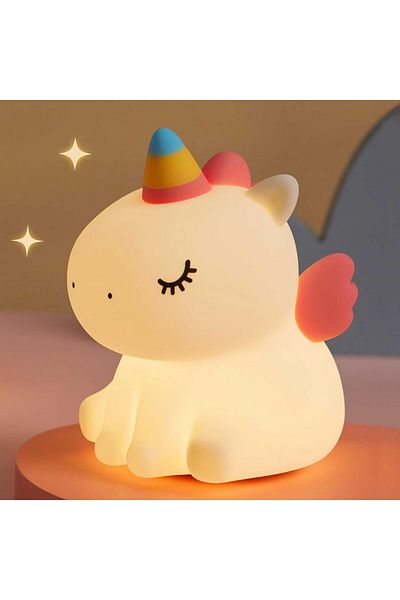 AWH Cute Unicorn Night Light for Kids, Girls Room Decor, Squishy Baby Night Lamp, Unicorn Gift