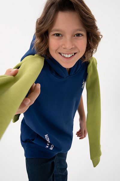 U.S. Polo Assn. Boy's Indigo Hooded Sweatshirt 50293519 -Vr028