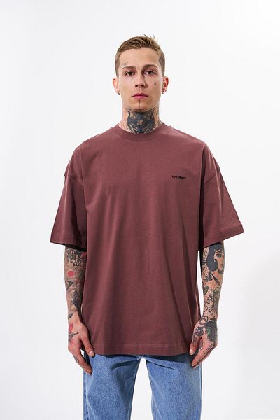 Machinist Ανδρικό μπλουζάκι Plum Oversize - Solid Basic Cotton