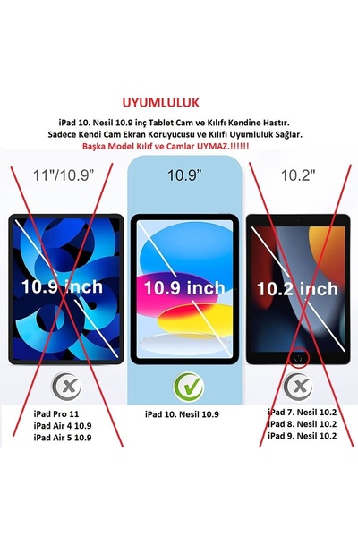 UnDePlus Apple iPad 11.nesil A16 11inç/10.nesil 10.9inç Kılıf 360 Dönebilen Standlı Case