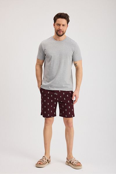 Soho Mood Ανδρικό μπλουζάκι Crew Neck 100% βαμβακερό γκρι Basic