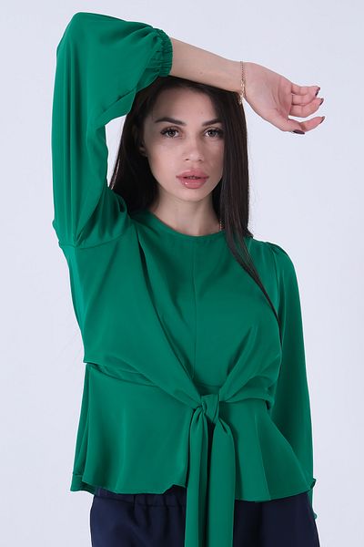 Feminist Bluză cu detaliu cravată în talie verde 0806546