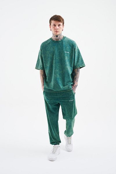 Machinist Petrol Green Unisex Luxury Oversize Spotted T-Shirt