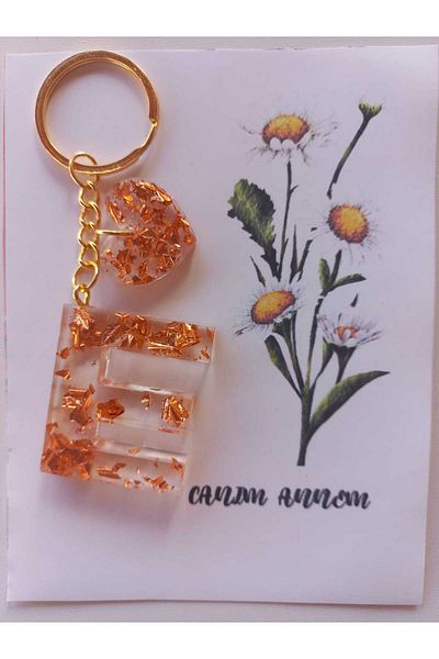 demirbasavm Handmade Letter E Keyring Special for Mother's Day