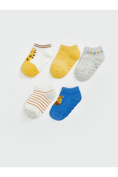 LC Waikiki New Season Printed Baby Boy Booties Socks 5 Pack - S5Bq04Z1