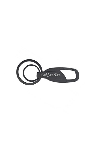 Personalized Black Metal Keychain