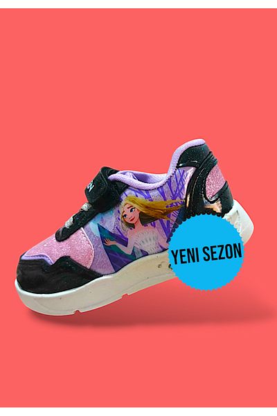 ELSA Pantofi sport ortopedici pentru fete cu sclipici liliac Pantofi comozi cu velcro