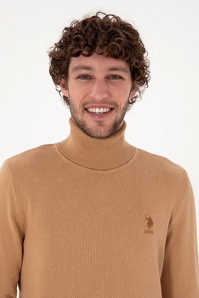 U.S. Polo Assn. Men's Camel Melange Basic Pullover 50288884-VR122