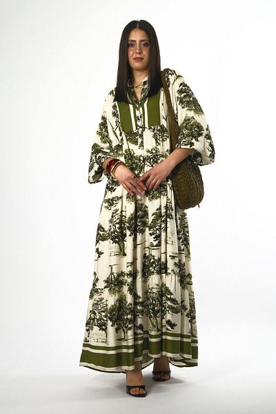 ABBRA Women's Katleya Model 100% Viscose Summer Dress