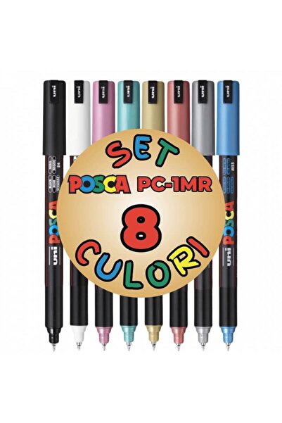 POSCA Set 8 markere PC-1MR culori metalizate