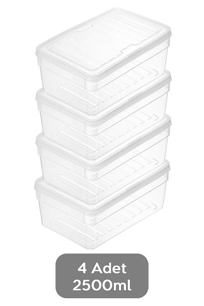 Meleni Home 4-Piece Deep Microsava Compatible Food Storage Set - 2500ml Transparent Lid and Organizer