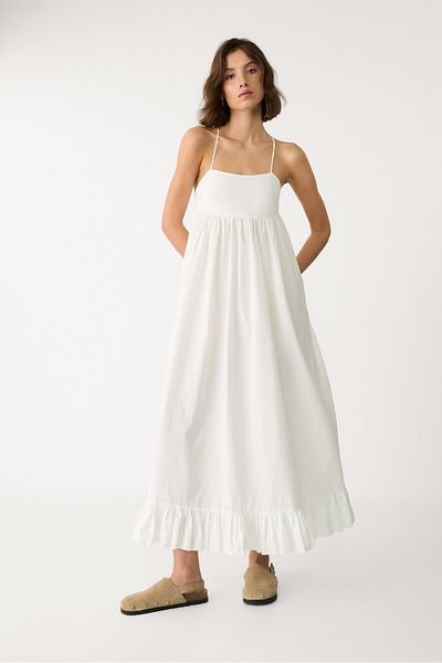 Stradivarius Long poplin dress