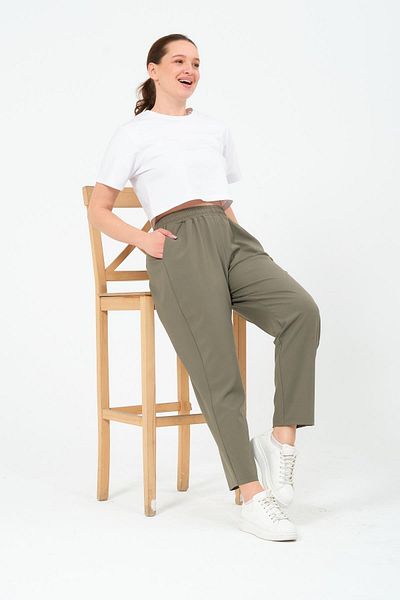 BUSA Large Size Gabardine Trousers Khaki --Fit Classic Style Clothing