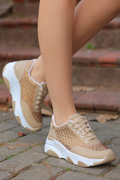 kajal ayakkabı DNR 207 Taş Baskılı Bağcıklı Gündelik Spor Ayakkabı